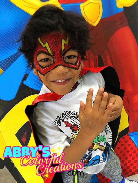 chicago_face_paint_abby_ascencio_flash_boy_design_superhero