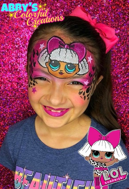 lol_doll_diva_face_paint_glitter_pink_girl_design_abby_ascencio_chicago_face_painter